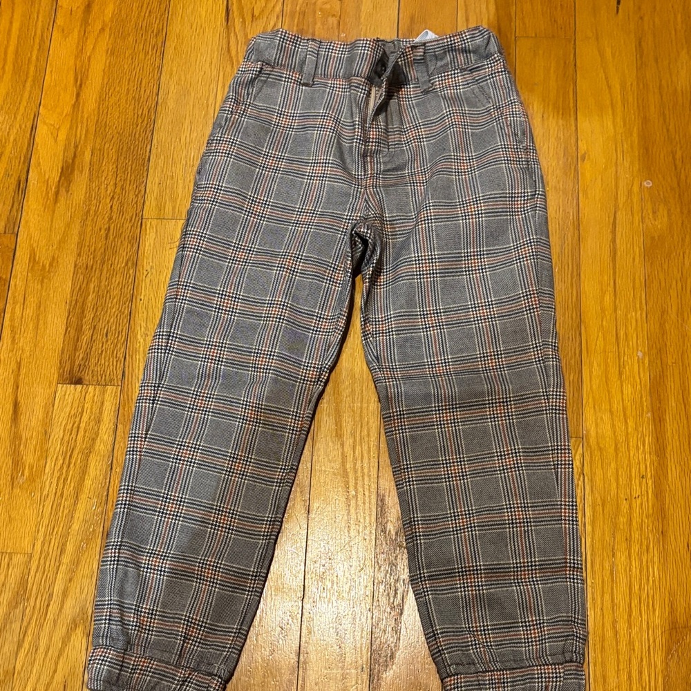 Janie and Jack Gray Plaid Kids Formal Pants